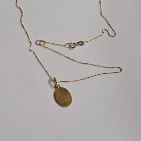 10K Solid Gold St Christopher Pendant Necklace Real Gold Saint Christopher Charm - Picture 8 of 10